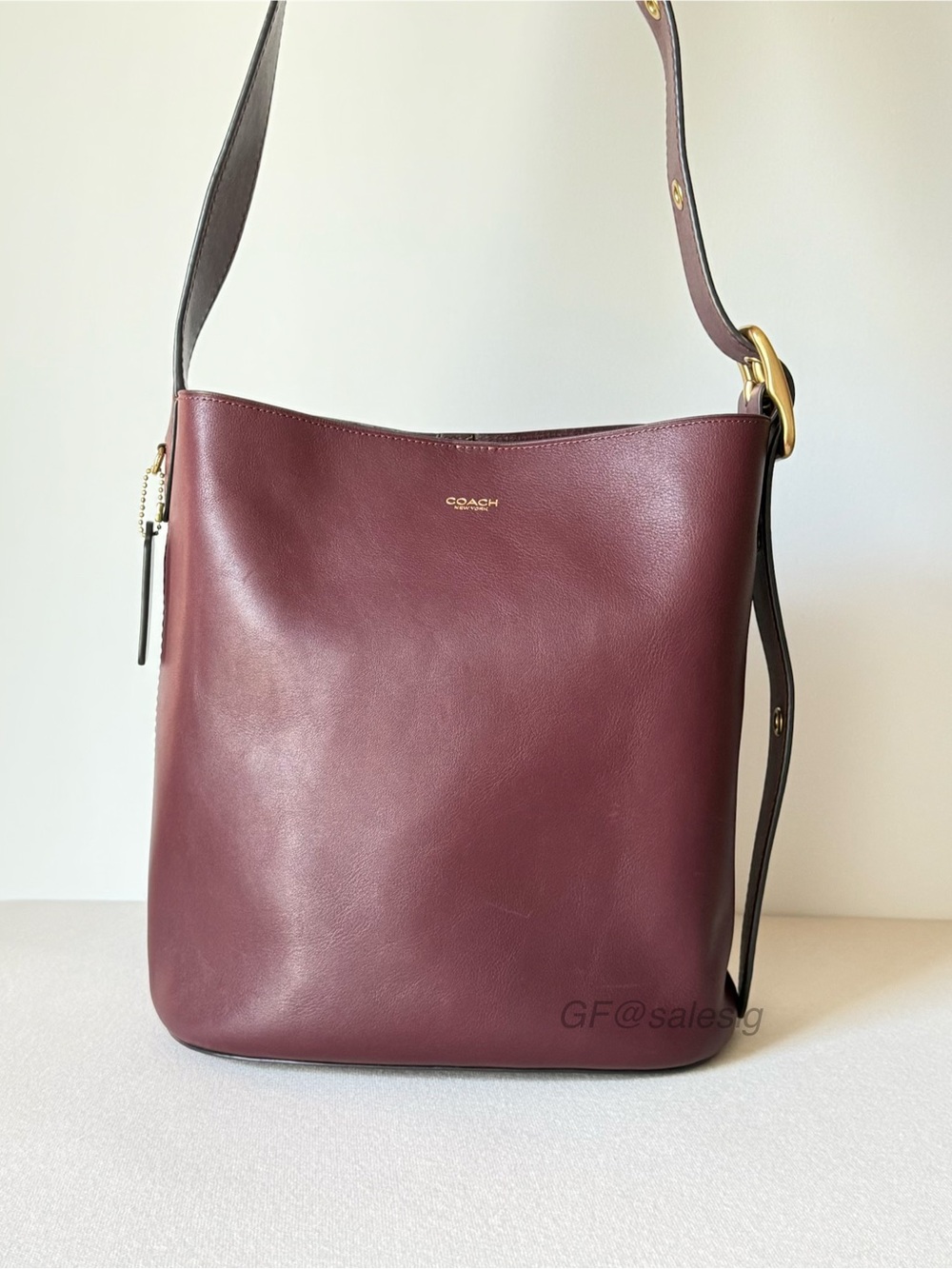 NWT Coach Bleecker Bucket Shoulder Bag Leather Merlot CCC23 Fits 13" Laptop